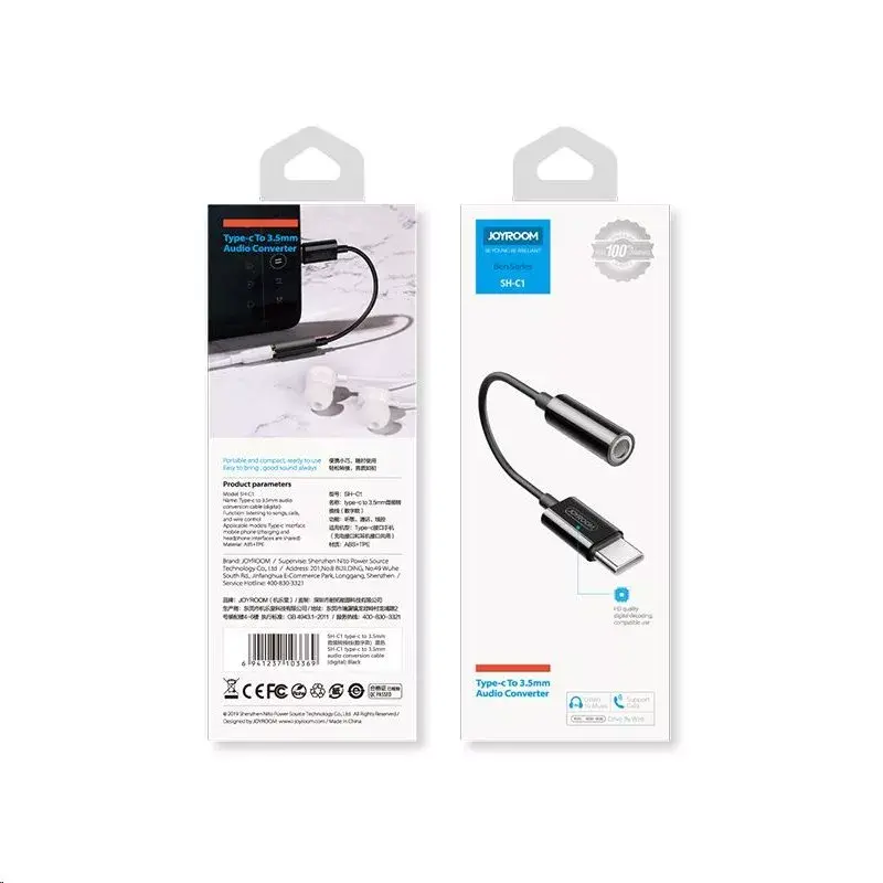 Digitālais audio adapteris Joyroom SH-C1 USB-C uz 3,5 mm – kompakts 5 g