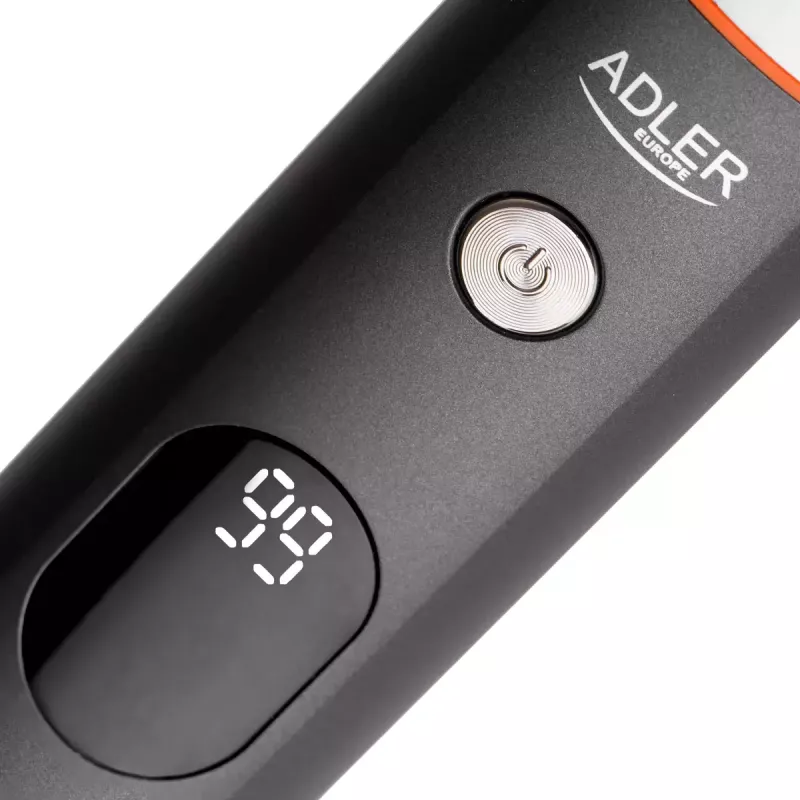Elektriskais kopšanas komplekts Adler AD 2946 — bezvadu 5-in-1 vīriešu trimmeris, 4 garuma soļi, 60 min darbības laiks, melns/nerūsējošais tērauds