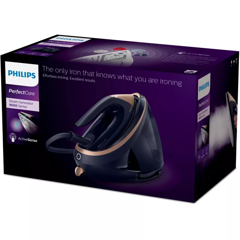 Tvaika ģenerators gludeklis Philips PSG9050/20 — 3100 W, 1,8 L noņemams ūdens tvertne, 9 bar, SteamGlide Elite zole
