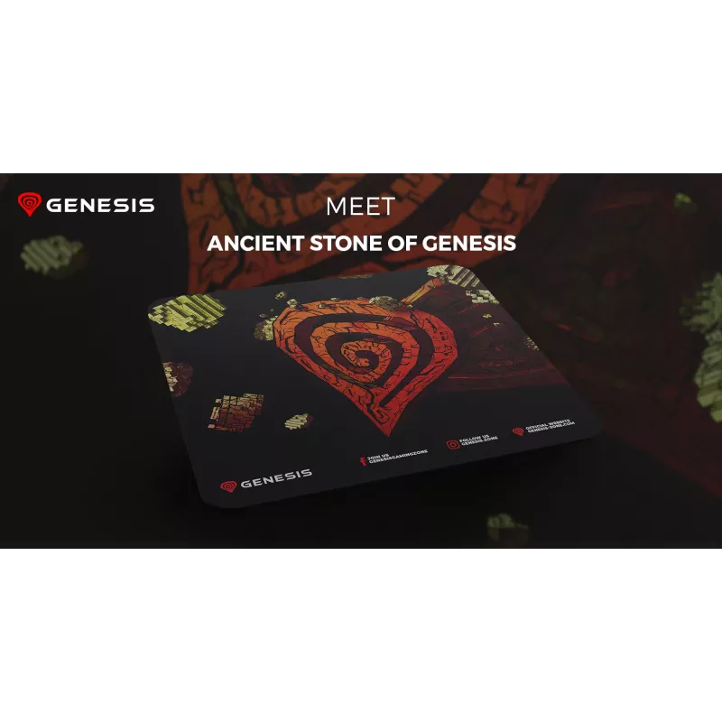 GENESIS Ancient Stone, Daudzkrāsains, Attēls, Audums, Gumija, Spēļu peles paliktnis