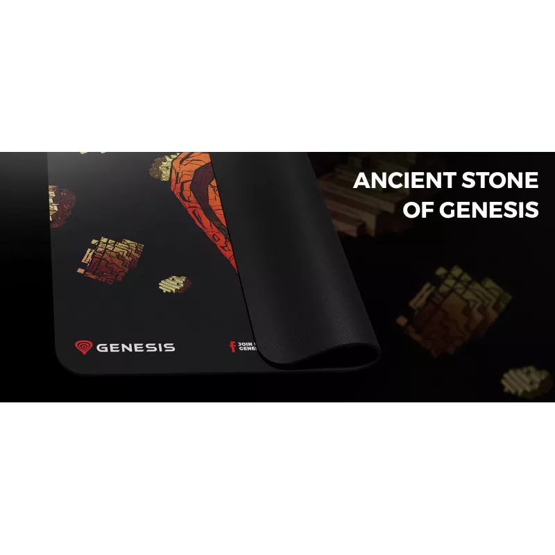 GENESIS Ancient Stone, Daudzkrāsains, Attēls, Audums, Gumija, Spēļu peles paliktnis