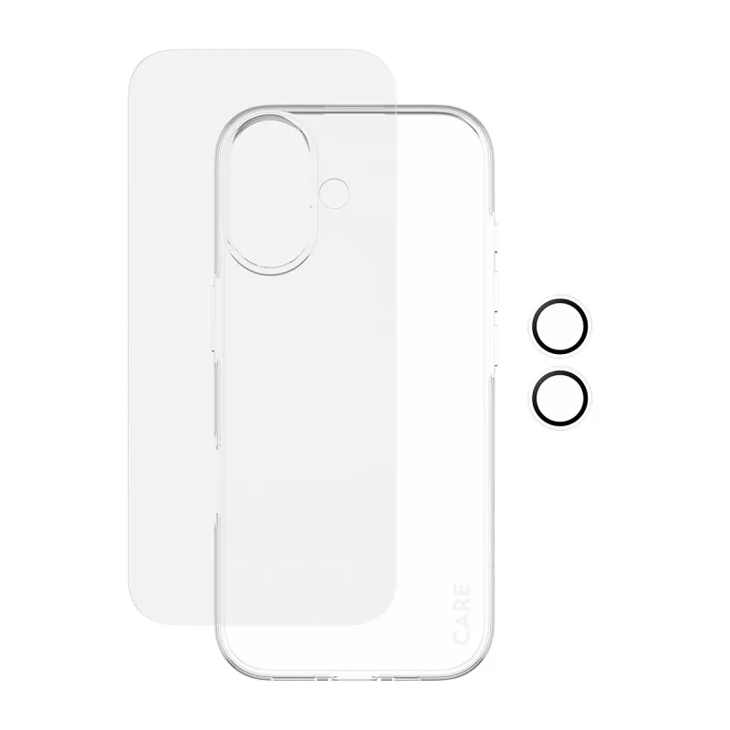 PanzerGlass 3-in-1 Combo Bundle for iPhone 17 — ekrāna aizsargs, kameras objektīva aizsargs un maciņš