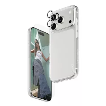 PanzerGlass 3-in-1 Combo Bundle iPhone 17 Pro CR40572 — ekrāna aizsargs, kameras pārsegs un maciņš