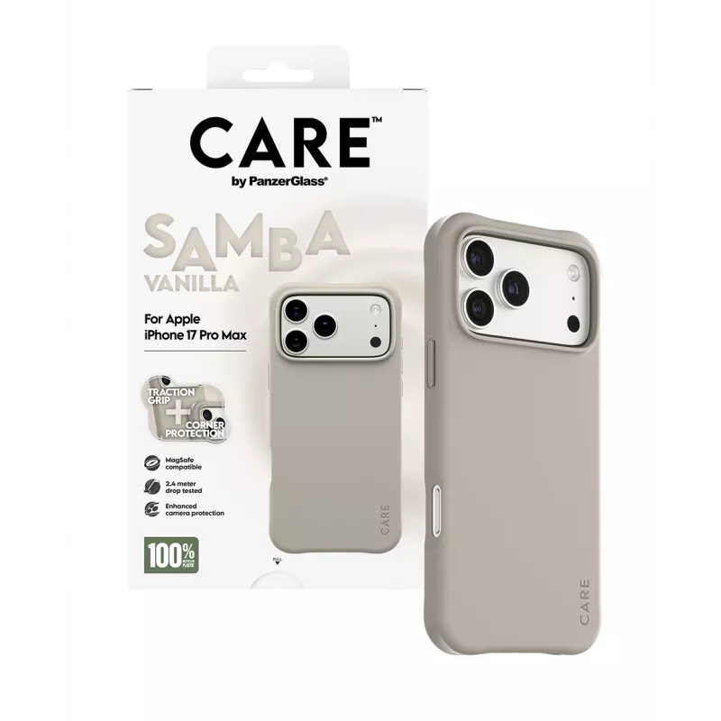 Vāciņš PanzerGlass CARE by Fashionable Case Samba Vanilla ar MagSafe iPhone 17 Pro Max