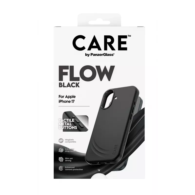 Aizsargapvalks PanzerGlass CARE Feature FLOW vāciņš melns ar MagSafe iPhone 17