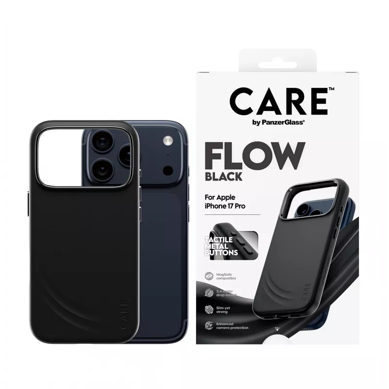 Aizsargapvalks PanzerGlass CARE by Feature FLOW vāciņš Melns ar MagSafe iPhone 17 Pro