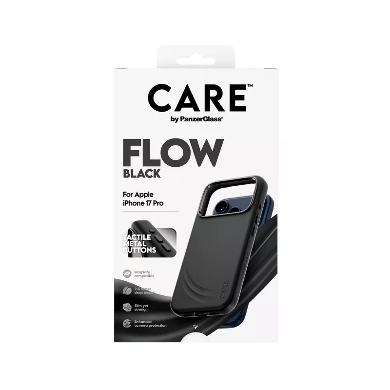 Aizsargapvalks PanzerGlass CARE by Feature FLOW vāciņš Melns ar MagSafe iPhone 17 Pro