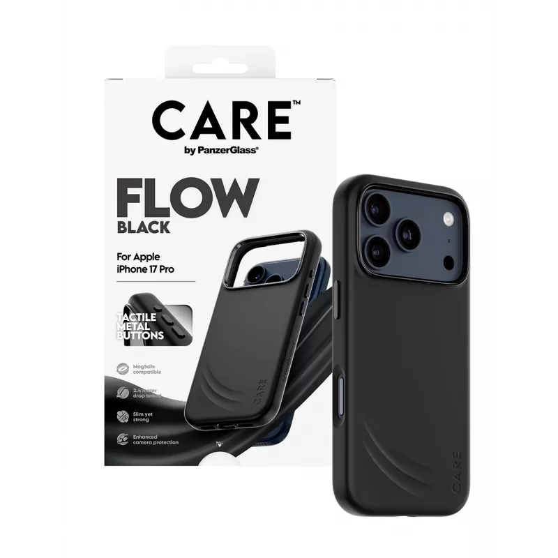 Aizsargapvalks PanzerGlass CARE by Feature FLOW vāciņš Melns ar MagSafe iPhone 17 Pro