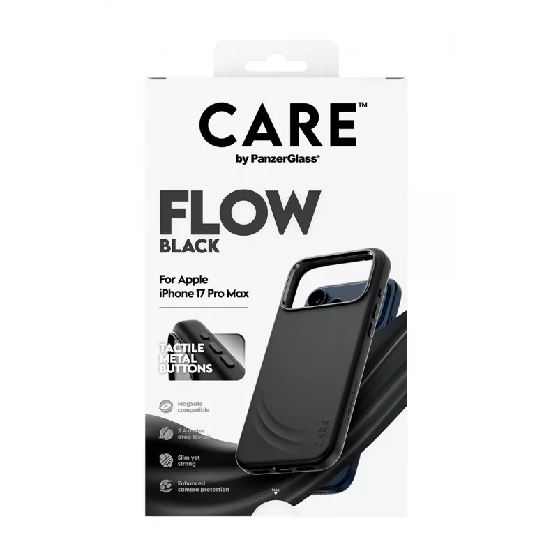 Aizsargtelefona maciņš PanzerGlass CARE by Feature FLOW iPhone 17 Pro Max, vāciņš, melns, MagSafe saderīgs