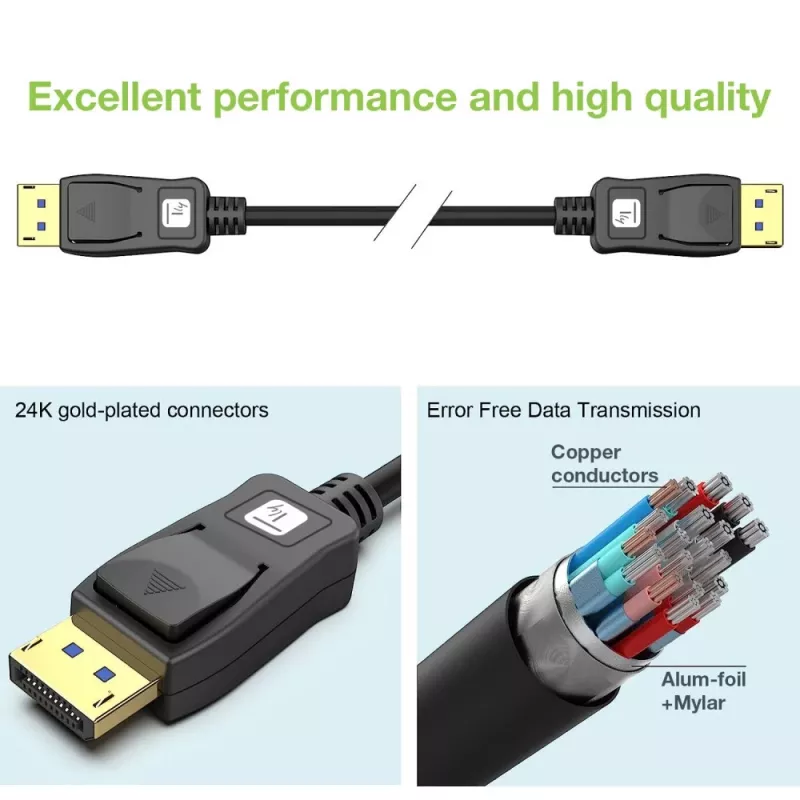 DisplayPort kabelis Techly ICOC-DSP-A21-020 2 m Melns