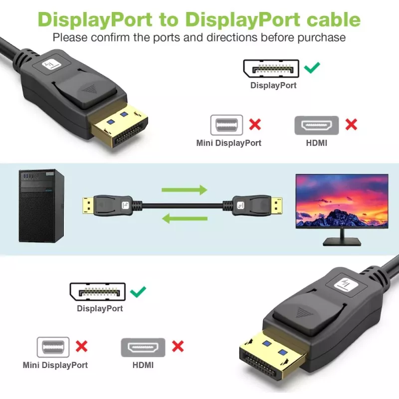 DisplayPort kabelis Techly ICOC-DSP-A21-020 2 m Melns