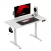 Spēļu galds huzaro Hero 8.1 — balts elektriski regulējams augstuma galds 120×60 cm, 720–1180 mm, 50 kg ietilpība, kabeļu pārvaldība
