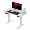 Spēļu galds huzaro Hero 8.1 — balts elektriski regulējams augstuma galds 120×60 cm, 720–1180 mm, 50 kg ietilpība, kabeļu pārvaldība