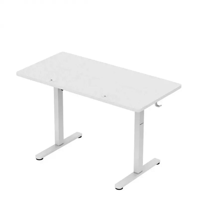 Spēļu galds huzaro Hero 8.1 — balts elektriski regulējams augstuma galds 120×60 cm, 720–1180 mm, 50 kg ietilpība, kabeļu pārvaldība