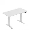 Spēļu galds huzaro Hero 8.1 — balts elektriski regulējams augstuma galds 120×60 cm, 720–1180 mm, 50 kg ietilpība, kabeļu pārvaldība