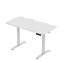 Spēļu galds huzaro Hero 8.1 — balts elektriski regulējams augstuma galds 120×60 cm, 720–1180 mm, 50 kg ietilpība, kabeļu pārvaldība