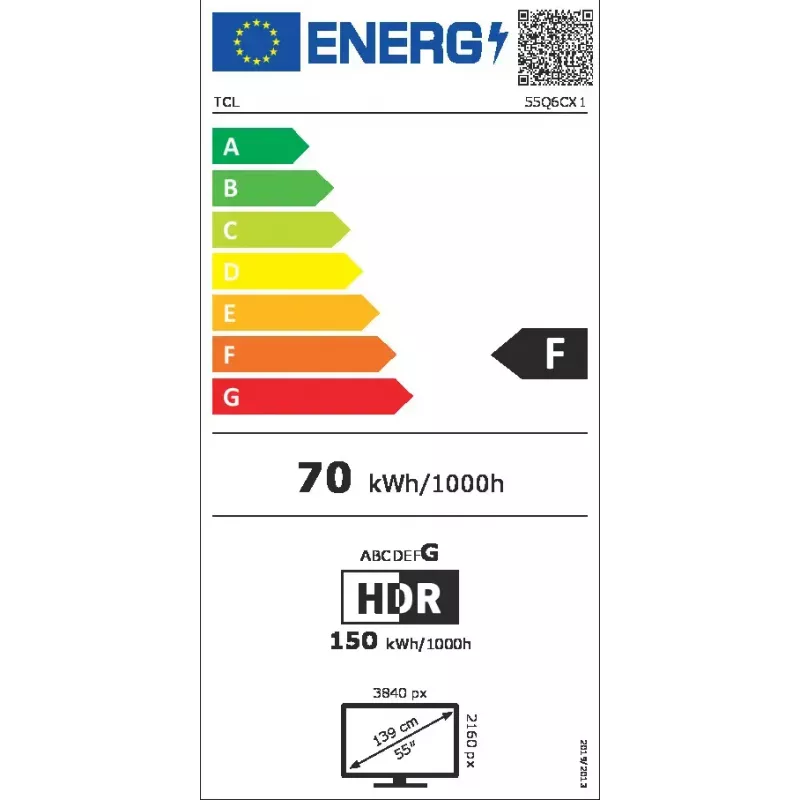 TV TCL 55Q6C 55 collas QD-Mini LED 4K Ultra HD, 3840×2160, Google TV, HDMI 2.1, 2.1ch 40W, HDR10+