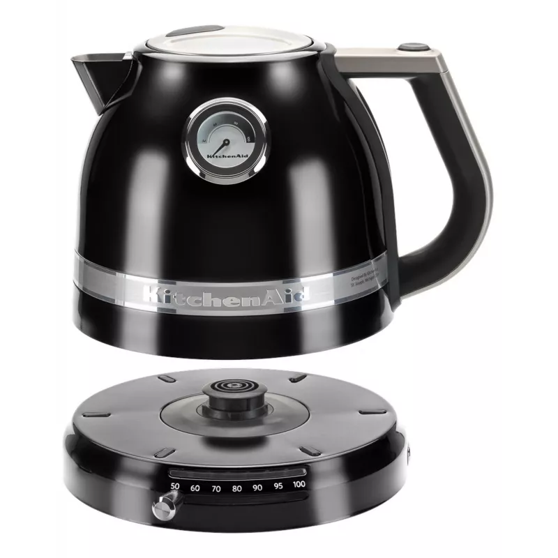 Elektriskā tējkanna KITCHENAID 1,5 L 2400 W Melna, 7 temperatūras iestatījumi, nerūsējošais tērauds/alumīnijs