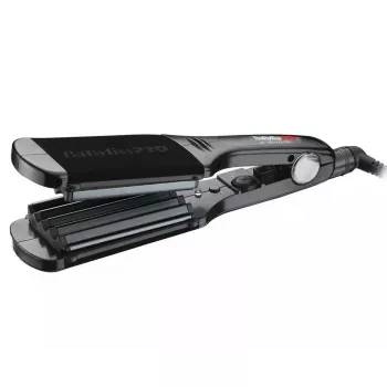 Matu krokotājs BABYLISS BAB2512EPCE — vada tipa keramikas-turmalīna plāksnes, 5 siltuma līmeņi, maks. 200°C, grozāms 2,7 m vads, 0,89 kg, silts melns rozā