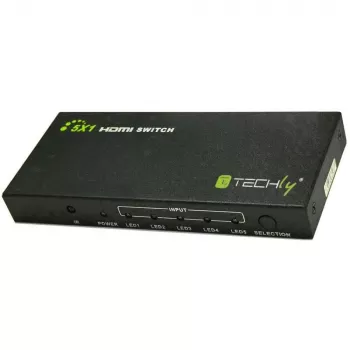 Techly 5 IN 1 OUT HDMI slēdzis ar tālvadību, 4Kx2K, 3D IDATA HDMI-4K51