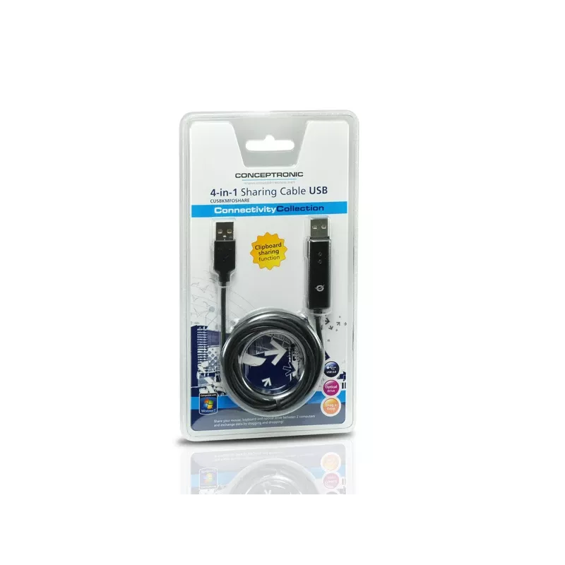 Conceptronic USB 2.0 1,8 m KVM kabelis, melns