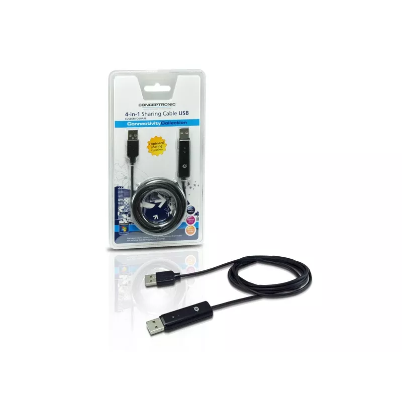 Conceptronic USB 2.0 1,8 m KVM kabelis, melns