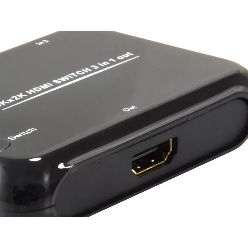 Equip HDMI 1.4 Slēdzis 3x1, HDMI, Plastmasa, Melns, IR, 7.1 kanāli, DTS-HD, Dolby TrueHD