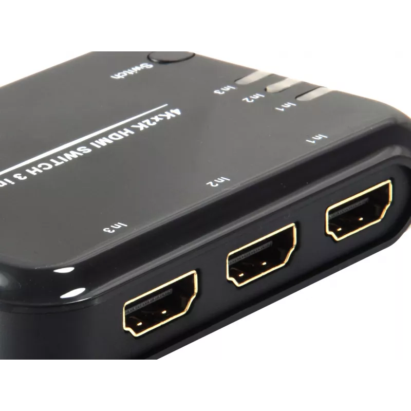 Equip HDMI 1.4 Slēdzis 3x1, HDMI, Plastmasa, Melns, IR, 7.1 kanāli, DTS-HD, Dolby TrueHD