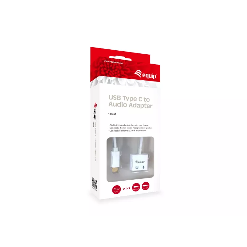 Equip USB Type C uz audio adapteris