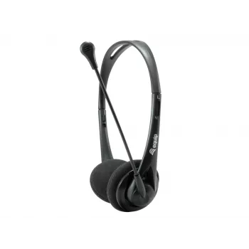 Austiņas Equip Chat Headset vadu austiņas ar galvas loku zvaniem/mūzikai melns