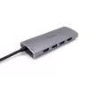 Equip USB-C 7-in-1 daudzfunkciju adapteris, USB 3.2 Gen 1 (3.1 Gen 1) Type-C, 100 W, sudraba krāsā, MicroSD (TransFlash), MicroSDHC, SD, SDHC, 4K Ultra HD, 30 Hz