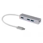 Equip USB-C uz 4 portu USB 3.0 centrmezgls, USB 3.2 Gen 1 (3.1 Gen 1) Type-C, USB 3.2 Gen 1 (3.1 Gen 1) Type-A, 5000 Mbit/s, sudraba, alumīnijs, Windows 10, Windows 7, Windows 8
