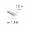 Equip USB-C uz 4 portu USB 3.0 centrmezgls, USB 3.2 Gen 1 (3.1 Gen 1) Type-C, USB 3.2 Gen 1 (3.1 Gen 1) Type-A, 5000 Mbit/s, sudraba, alumīnijs, Windows 10, Windows 7, Windows 8