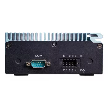 Shuttle Edge PC SPCEL02, Intel Celeron J6412, 1x HDMI, 2x 2.5G LAN, 1x COM, DIO (4x ieeja, 4x izeja), 3x USB, 2x M.2, 12-24V, 24/7 nepārtraukta darbība, bez ventilatora, ietver VESA un DIN-slīdes stiprinājumu