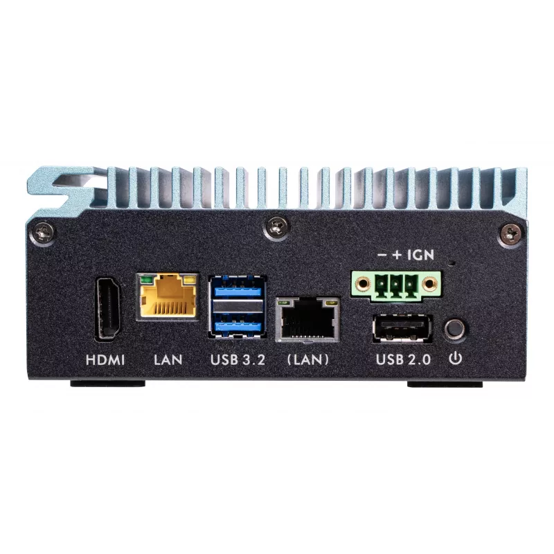 Shuttle Edge PC SPCEL02, Intel Celeron J6412, 1x HDMI, 2x 2.5G LAN, 1x COM, DIO (4x ieeja, 4x izeja), 3x USB, 2x M.2, 12-24V, 24/7 nepārtraukta darbība, bez ventilatora, ietver VESA un DIN-slīdes stiprinājumu