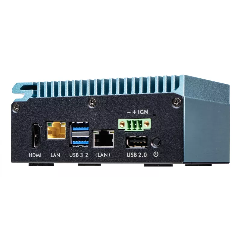 Shuttle Edge PC SPCEL02, Intel Celeron J6412, 1x HDMI, 2x 2.5G LAN, 1x COM, DIO (4x ieeja, 4x izeja), 3x USB, 2x M.2, 12-24V, 24/7 nepārtraukta darbība, bez ventilatora, ietver VESA un DIN-slīdes stiprinājumu