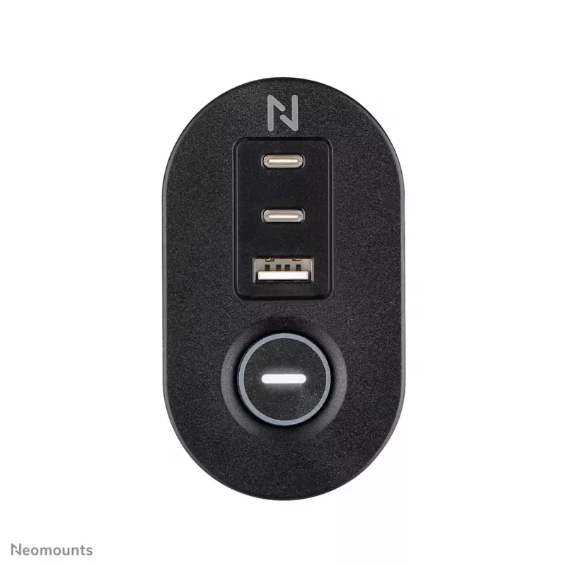 Neomounts DS22-840BL6 galda kontaktligzda ar skavu un USB-C un USB-A pieslēgvietām – ātrā uzlāde