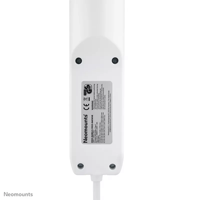 Neomounts DS22-840WH6 galda kontaktligzda ar skavu un USB-C un USB-A pieslēgvietām – ātra uzlāde