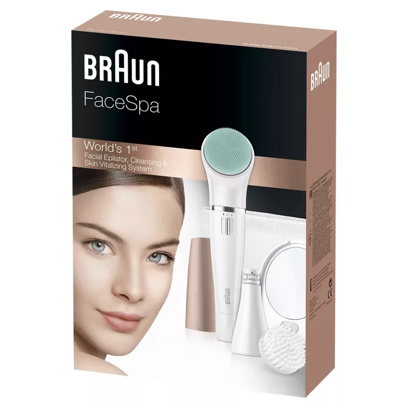 Sejas epilators Braun FaceSpa 851V zeltaini balts
