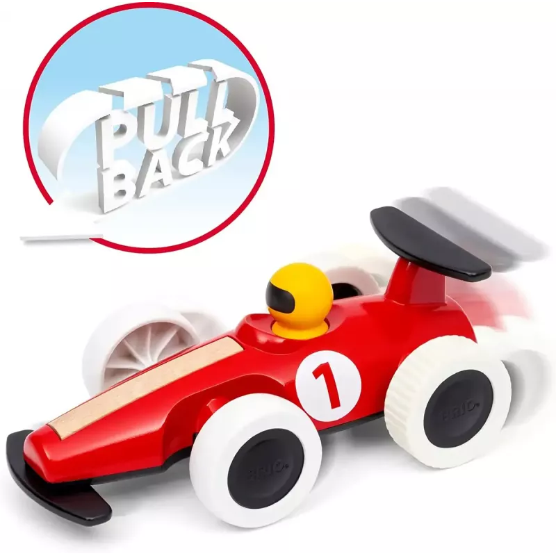 Rotaļu auto Ravensburger BRIO Pievilkšanas motorizētais lielais sacīkšu auto rotaļu transportlīdzeklis