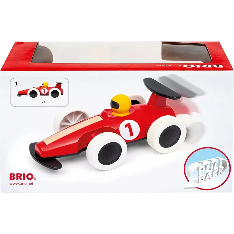 Rotaļu auto Ravensburger BRIO Pievilkšanas motorizētais lielais sacīkšu auto rotaļu transportlīdzeklis
