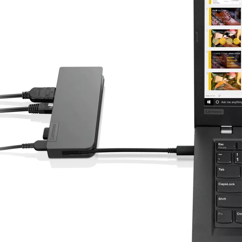 Lenovo 4X90S92381 klēpjdatora dokstacija/portu replikators Vadu USB 3.2 Gen 1 (3.1 Gen 1) Type-C pelēks