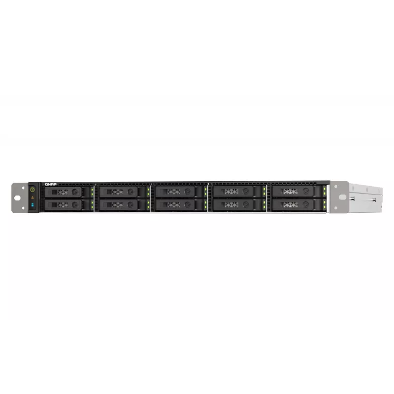 QNAP TS-h1090FU NAS Rack (1U) EPYC 7232P 64 GB DDR4 0 TB QuTS hero Melns, Pelēks