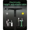 Elektriski regulējams galds ICY BOX IB-EW122B-TT, melns, 1400×700 mm, augstums 630–1280 mm, 100 kg ietilpība