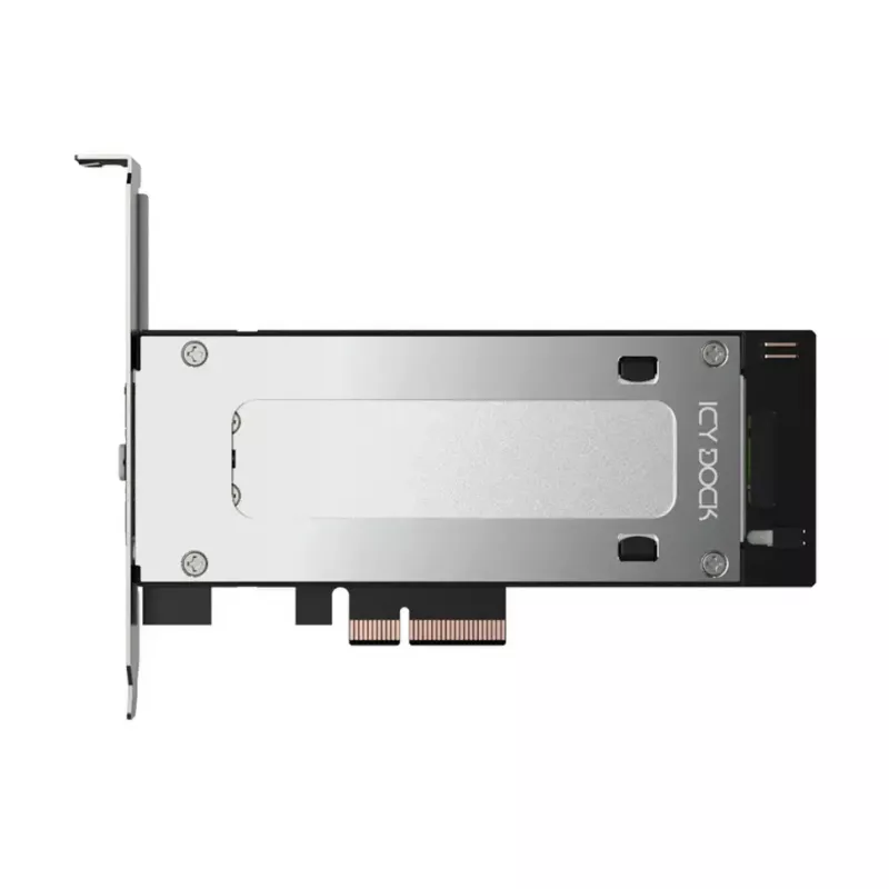 PCIe NVMe M.2 adaptera karte icy dock MB840M5P-B, melna/sudraba