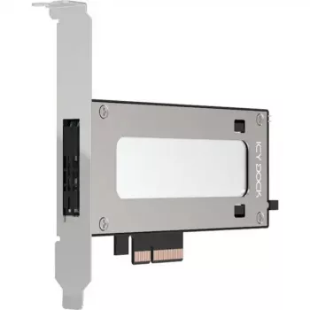 PCIe NVMe M.2 adaptera karte icy dock MB840M5P-B, melna/sudraba