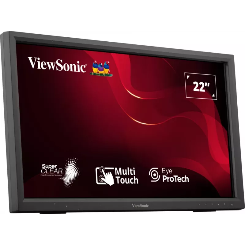 Viewsonic TD2223-2 datora monitors 55,9 cm (22 colli) 1920 x 1080 pikseļi Full HD LCD Skārienekrāns Melns