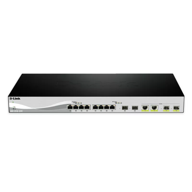 D-Link DXS-1210-12SC/E tīkla slēdzis Pārvaldāms L2 10G Ethernet (100/1000/10000) 1U Melns, Sudrabs