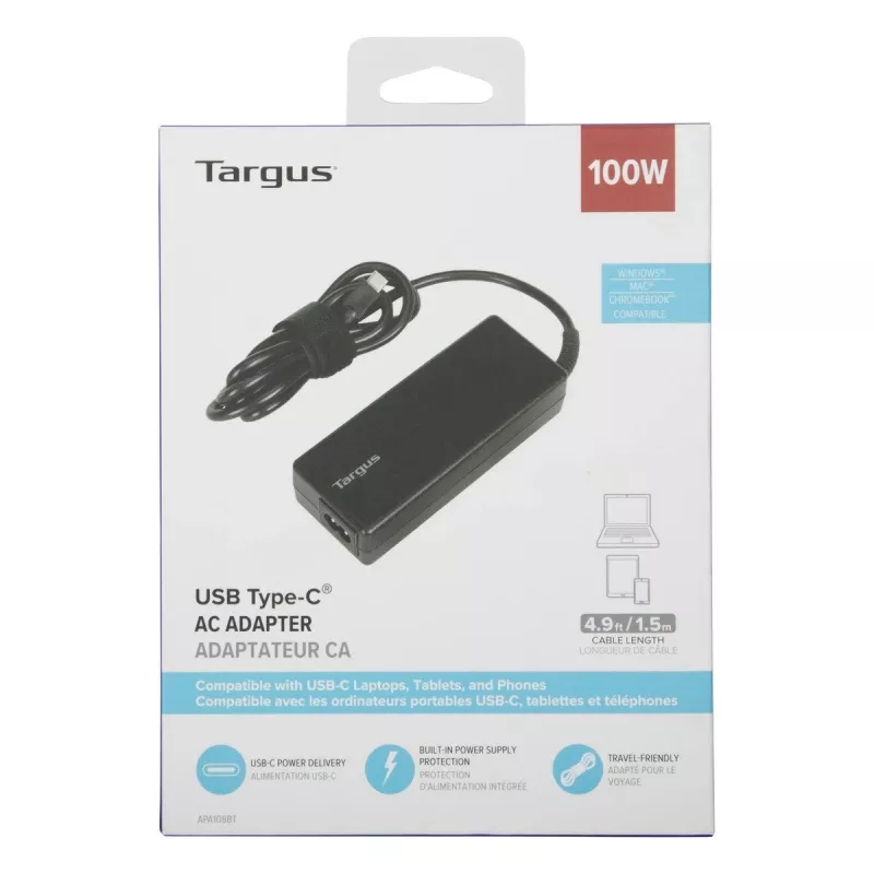 Targus APA108EU strāvas adapteris Iekštelpu 100 W Melns