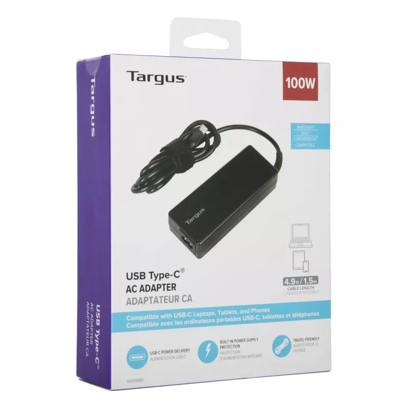 Targus APA108EU strāvas adapteris Iekštelpu 100 W Melns